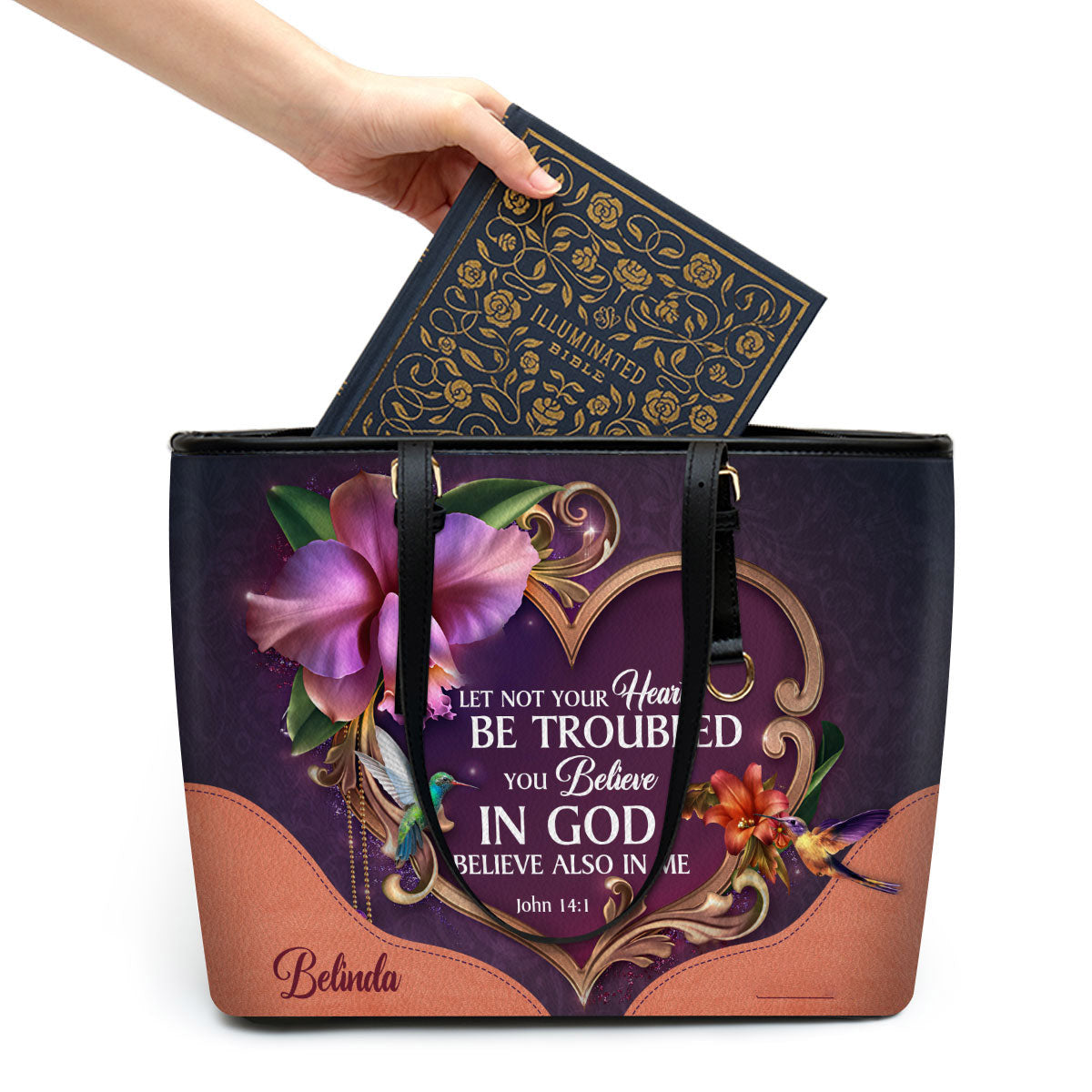 You Believe In God Personalized Large Pu Leather Tote Bag For Women - Mom Gifts For Mothers Day