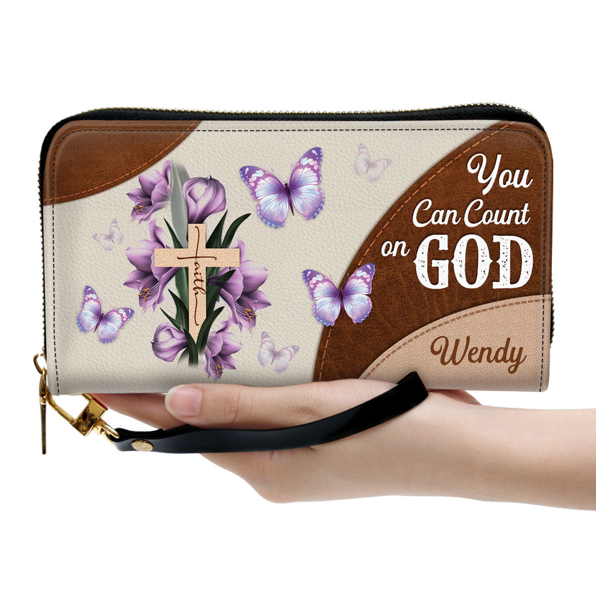 You Can Count On God Awesome Clutch Purse For Women - Personalized Name - Christian Gifts For Women