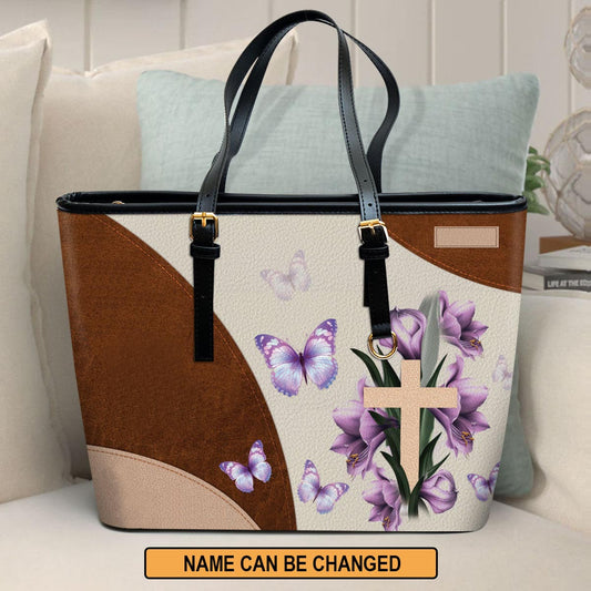 You Can Count On God Personalized Pu Leather Tote Bag For Women - Mom Gifts For Mothers Day