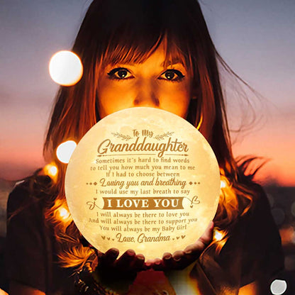 You Will Always Be My Baby Girl 3d Printed Moon Lamp - To My Granddaughter - Gift For Granddaughter - Engraved Moon Lamp