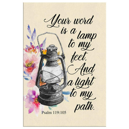 Your Word Is A Lamp To My Feet Psalm 119105 Bible Verse Canvas Art - Bible Verse Canvas - Scripture Wall Art