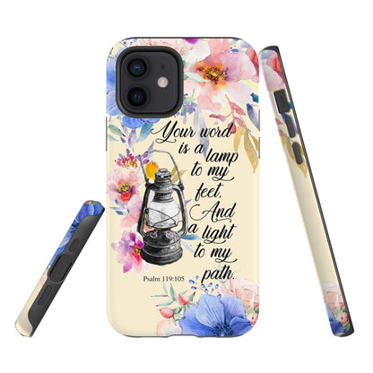 Your Word Is A Lamp To My Feet Psalm 119105 Bible Verse Phone Case - Inspirational Bible Scripture iPhone Cases