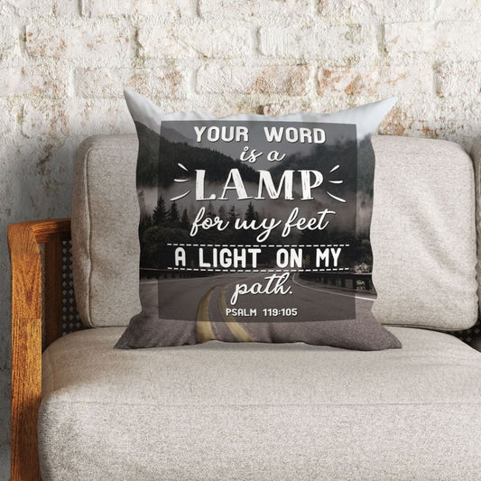 Your Word Is A Lamp To My Feet Psalm 119105 Bible Verse Pillow