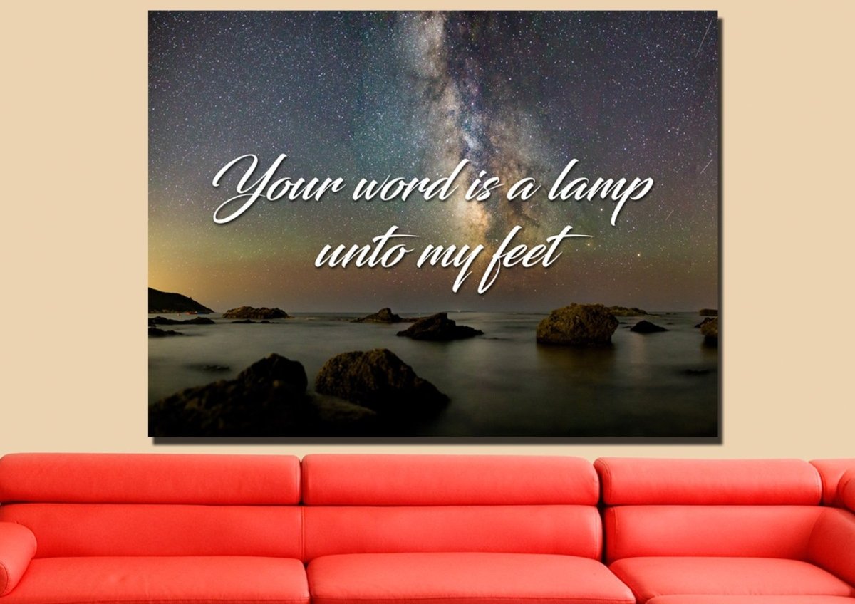 Your Word Is A Lamp Unto My Feet Canvas Wall Art Print - Christian Canvas Wall Art
