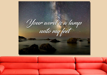 Your Word Is A Lamp Unto My Feet Canvas Wall Art Print - Christian Canvas Wall Art