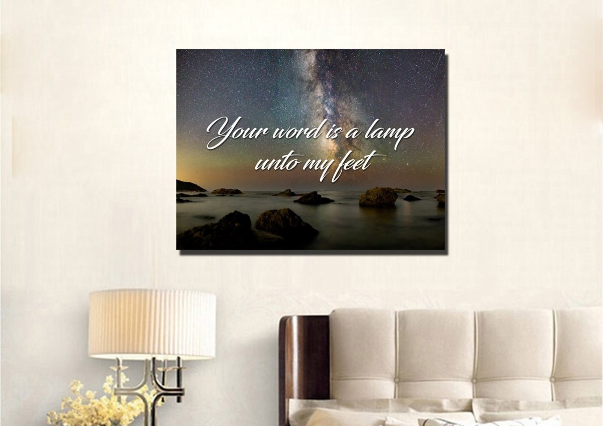 Your Word Is A Lamp Unto My Feet Canvas Wall Art Print - Christian Canvas Wall Art
