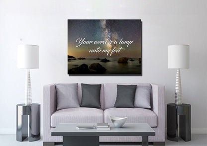 Your Word Is A Lamp Unto My Feet Canvas Wall Art Print - Christian Canvas Wall Art