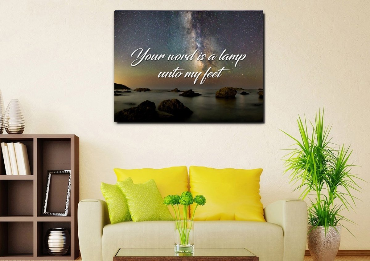 Your Word Is A Lamp Unto My Feet Canvas Wall Art Print - Christian Canvas Wall Art