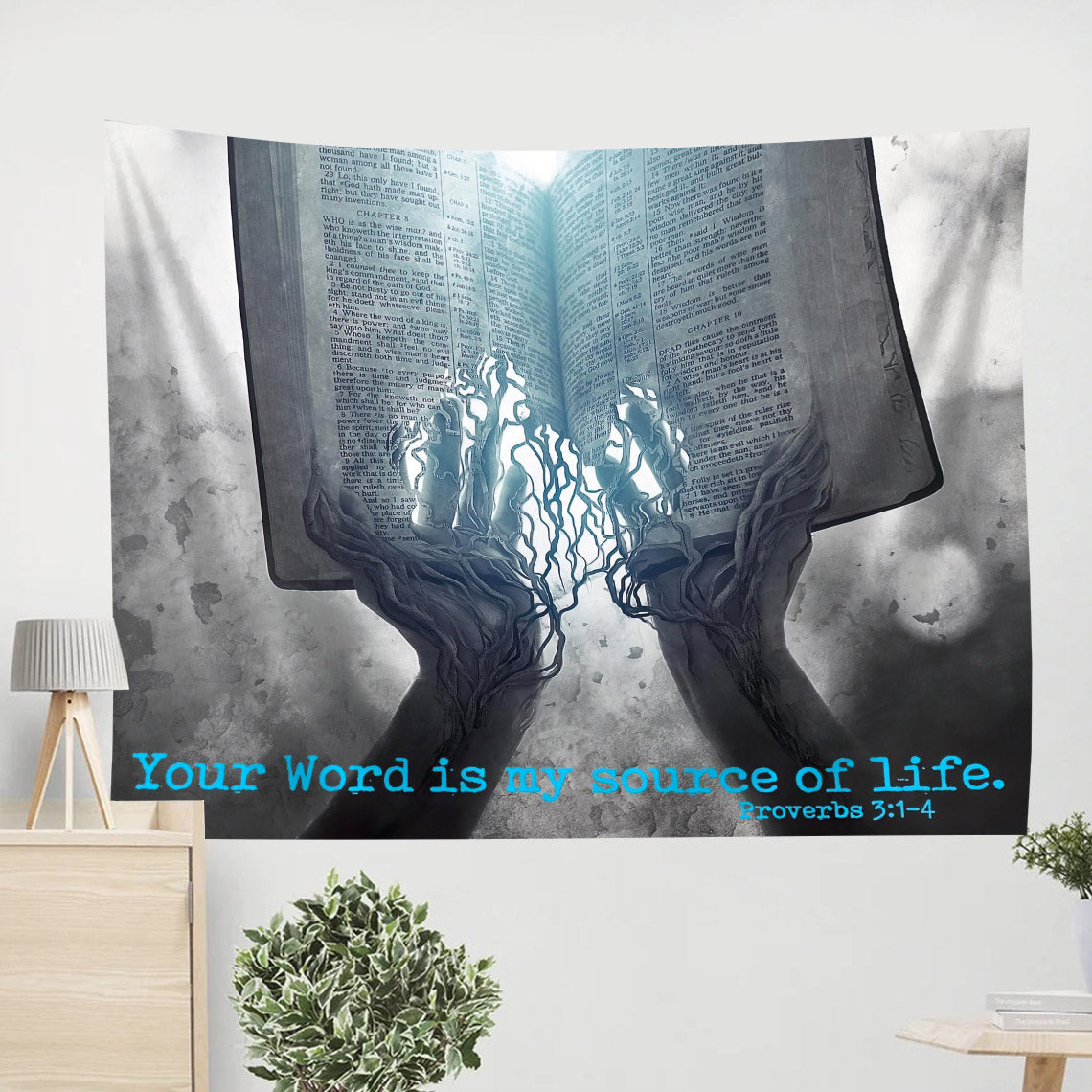 Your World Is My Source Of Life Proverbs 3 1 - Religious Tapestry - Jesus Christ Tapestry - Bible Wall Tapestry