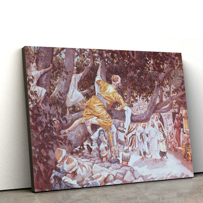 Zacchaeus In The Sycamore Tree Canvas Pictures - Christian Paintings For Home - Religious Canvas Wall Decor