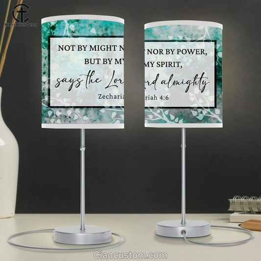 Zechariah 46 Not By Might Nor By Power But By My Spirit Lamp Art Table Lamp - Christian Lamp Art Decor - Scripture Table Lamp Prints