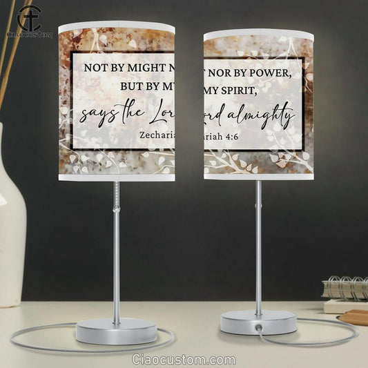 Zechariah 4 6 Not By Might Nor By Power But By My Spirit Lamp Art Table Lamp - Christian Lamp Art Decor - Scripture Table Lamp Prints