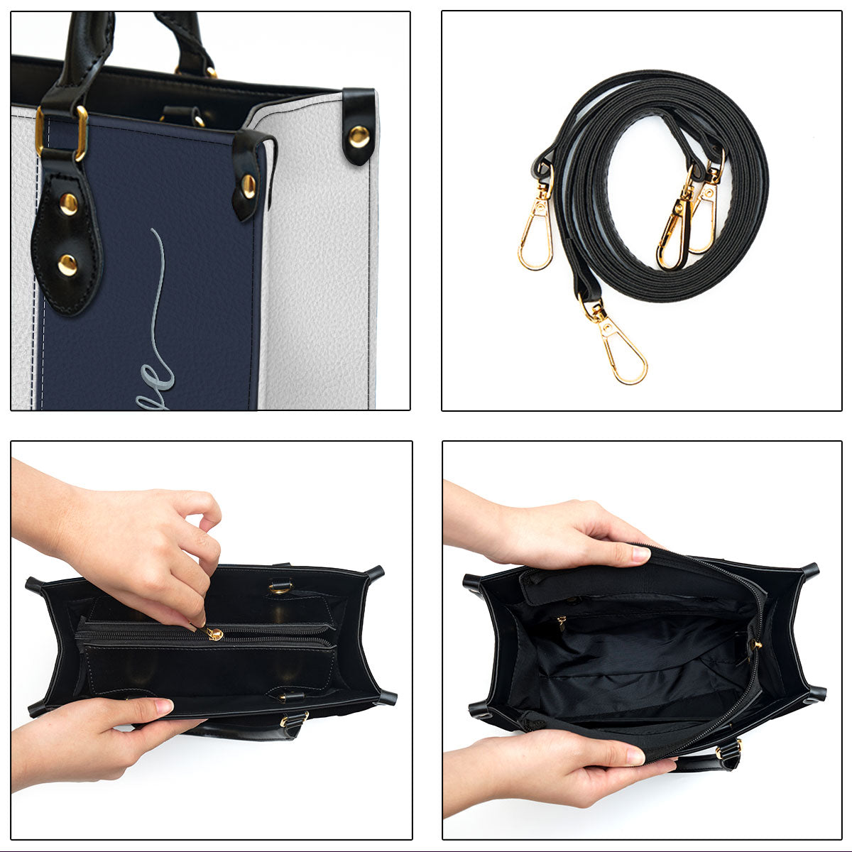 Zippered Leather Handbag With Handle Faith Hope Love Christ Gifts For Women Of God