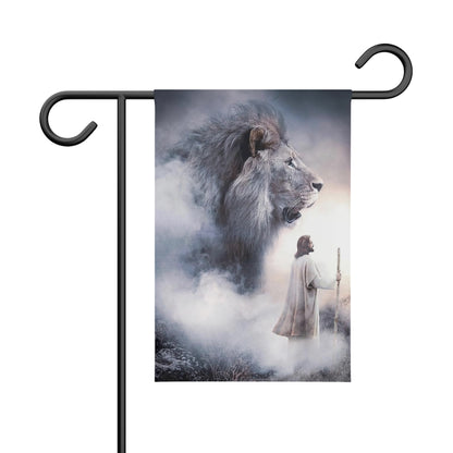 Lion And The Jesus - Christian's Flag - Garden Decor - Garden Flag Stand - Christian Gift - Ciaocustom