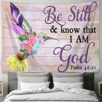 Be Still & Know That I Am God Psalm 46:10 - Hummingbirds - Tapestry Wall Hanging - Christian Wall Art - Tapestries - Ciaocustom