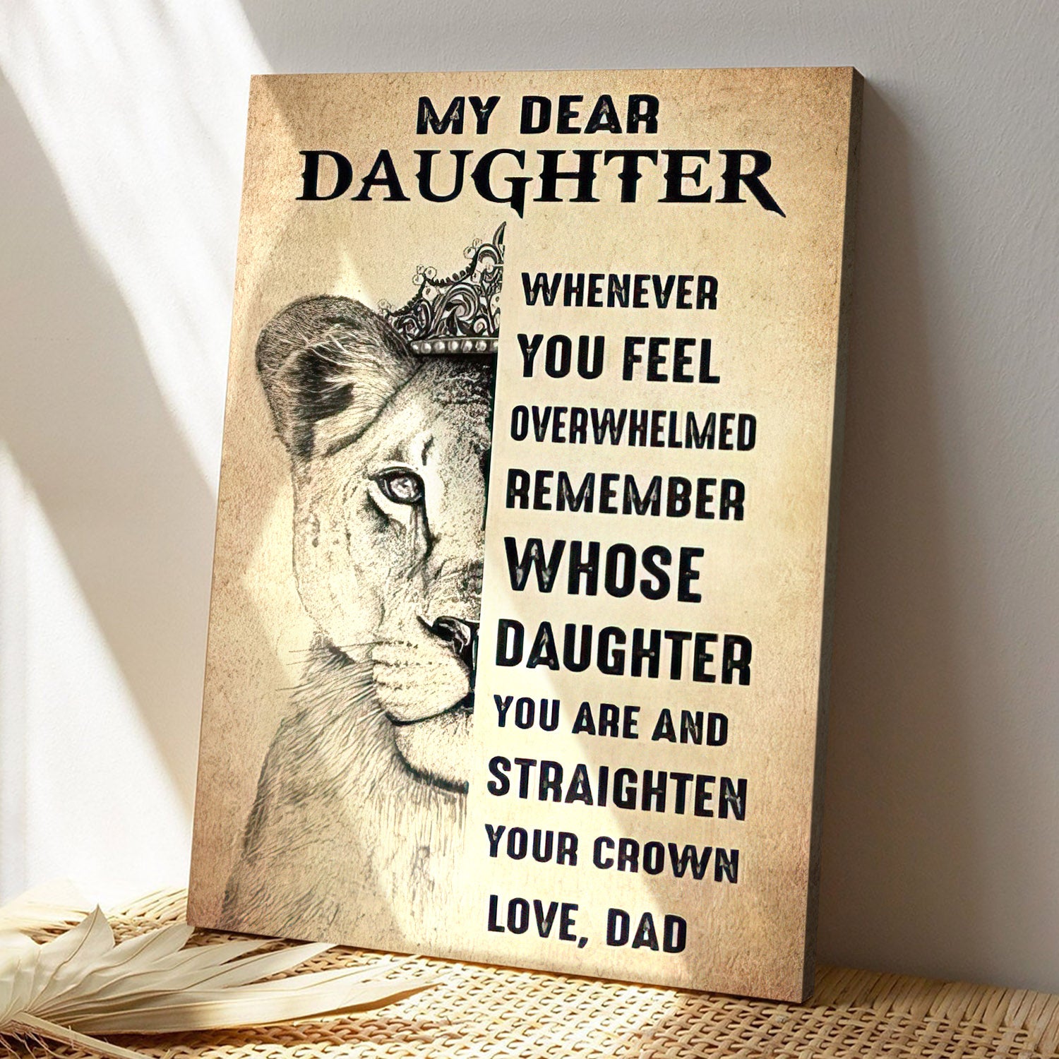 To My Daughter - Straighten Your Crown - Dad Daughter Canvas Prints - Best Gift For  Daughter - Ciaocustom