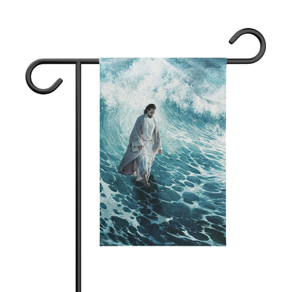 Jesus Walk On Water - Christian's Flag - Garden Decor - Garden Flag Stand - Christian Gift - Ciaocustom