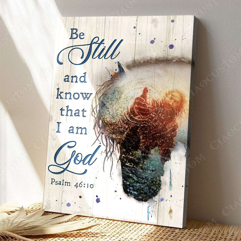 Be Still And Know That I Am God (Pond) - Christian Gift - Jesus Poster - Bible Verse Canvas Wall Art - Scripture Canvas - Ciaocustom