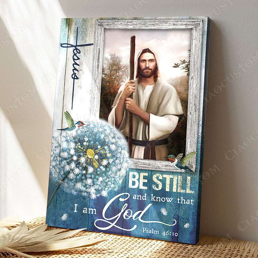 Be Still And Know That I Am God (Robe White Sash) - Christian Gift - Jesus Poster - Bible Verse Canvas Wall Art - Scripture Canvas - Ciaocustom