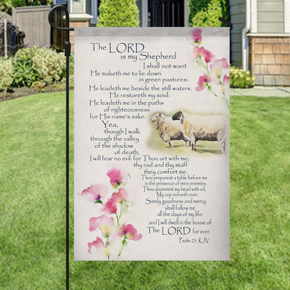 The Lord Is My Shepherd Flag - Christian's Flag - Garden Decor - Garden Flag Stand - Christian Gift - Ciaocustom