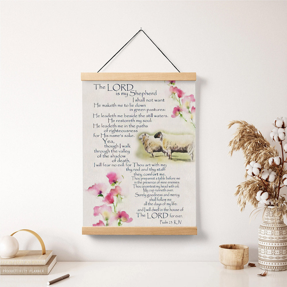 The Lord Is My Shepherd Hanging Poster - Scripture Canvas - Ciaocustom