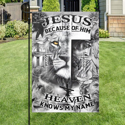 Jesus Because Of Him Flag - Christian's Flag - Garden Decor - Garden Flag Stand - Christian Gift - Ciaocustom