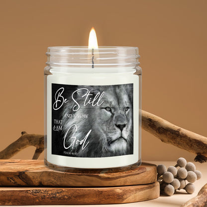Be Still And Know That I Am God - Lion - Christian Candles - Bible Verse Candles - Natural Candle - Soy Wax Candle 9oz - Ciaocustom