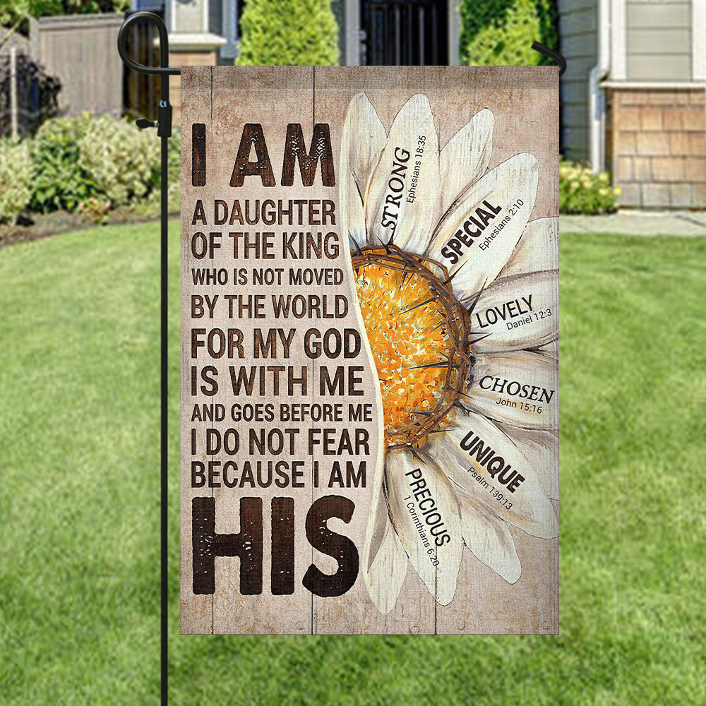 I Am A Daughter Of The King Flag - Christian's Flag - Garden Decor - Garden Flag Stand - Christian Gift - Ciaocustom