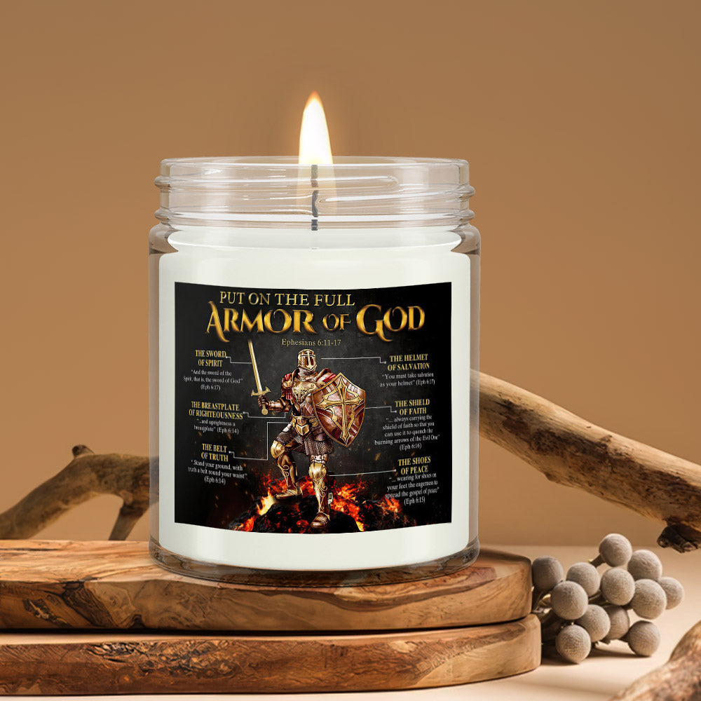 Put On The Full Armor Of God - Christian Candles - Bible Verse Candles - Natural Candle - Soy Wax Candle 9oz - Ciaocustom