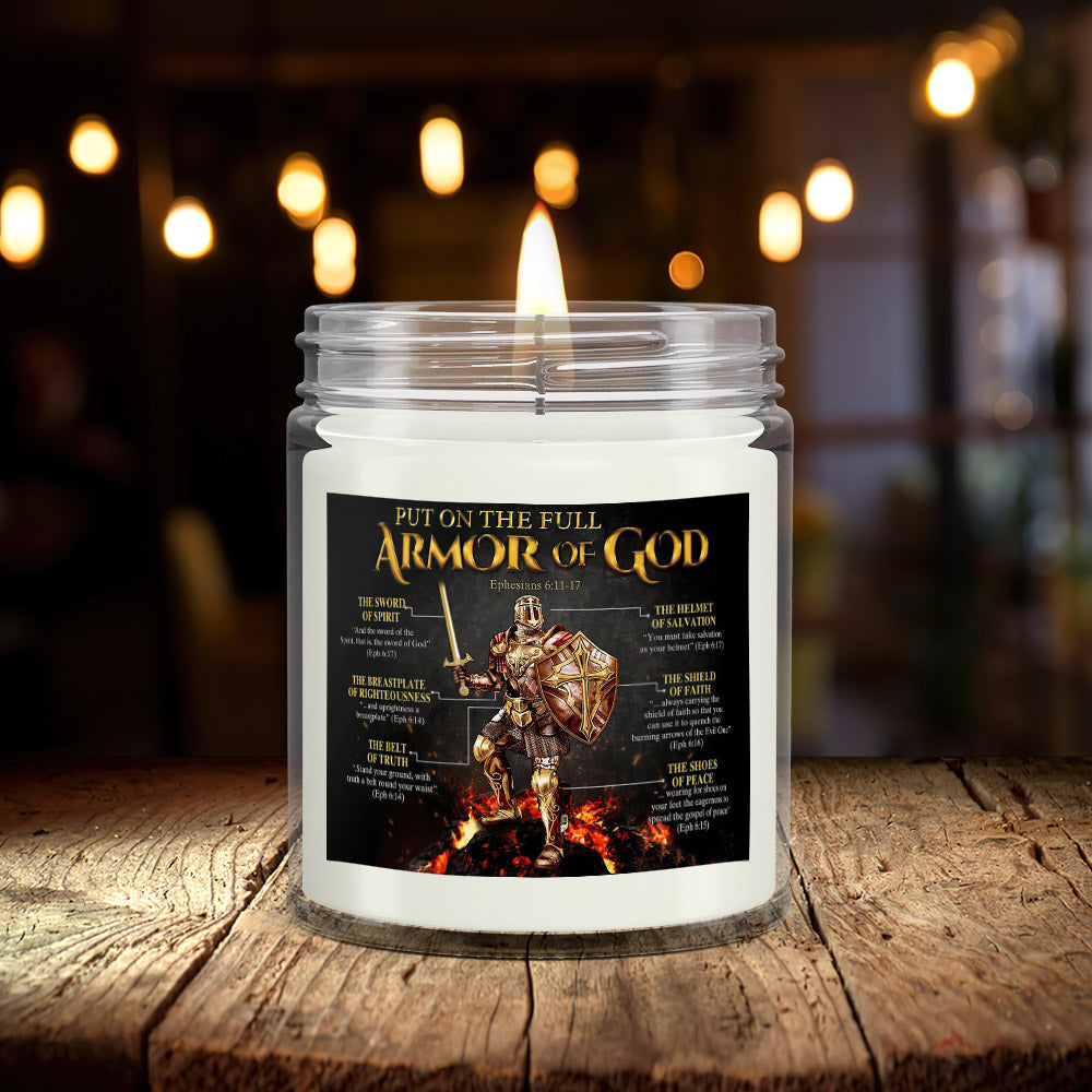Put On The Full Armor Of God - Christian Candles - Bible Verse Candles - Natural Candle - Soy Wax Candle 9oz - Ciaocustom