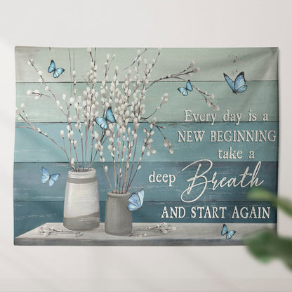 Every Day Is A New Beginning - Butterfly - Tapestry Wall Hanging - Christian Wall Art - Tapestries - Ciaocustom