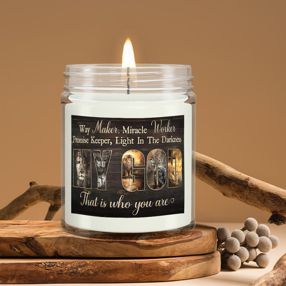 My God - Lion And Jesus - Christian Candles - Bible Verse Candles - Natural Candle - Soy Wax Candle 9oz - Ciaocustom
