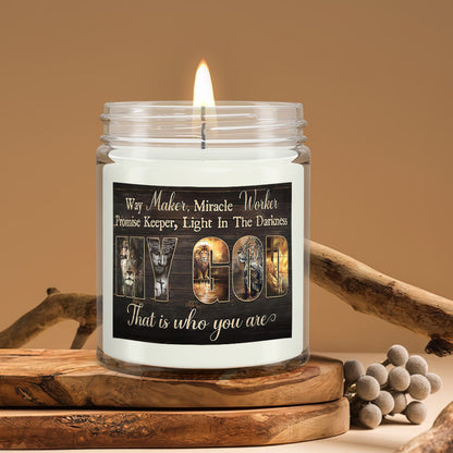 My God - Lion And Jesus - Christian Candles - Bible Verse Candles - Natural Candle - Soy Wax Candle 9oz - Ciaocustom