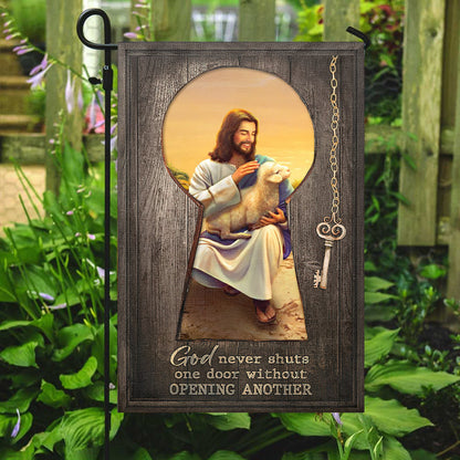 God Never Shuts One Door Without Opening Another Flag - Jesus Flag - Garden Flag - Decorative Flags - Welcome Flag - Christian Gift - Ciaocustom