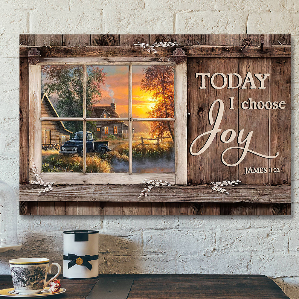 Today I Choose Day Joy - James 1:2 - Bible Verse Canvas - Scripture Canvas Wall Art - Ciaocustom