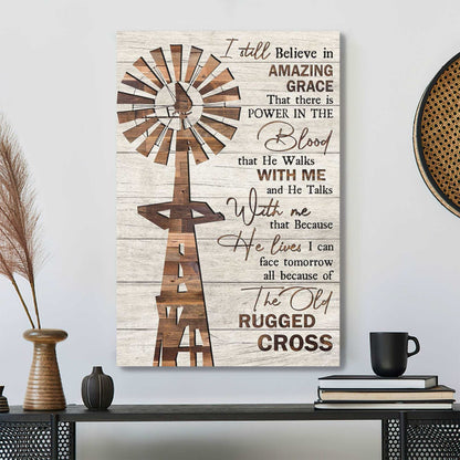 Awesome Windmill - Because Of The Old Rugged Cross - Bible Verse Canvas - Scripture Canvas Wall Art - Ciaocustom