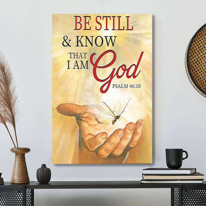 Be Still And Know That I Am God Christian - Bible Verse Canvas Wall Art - Scripture Canvas - Ciaocustom