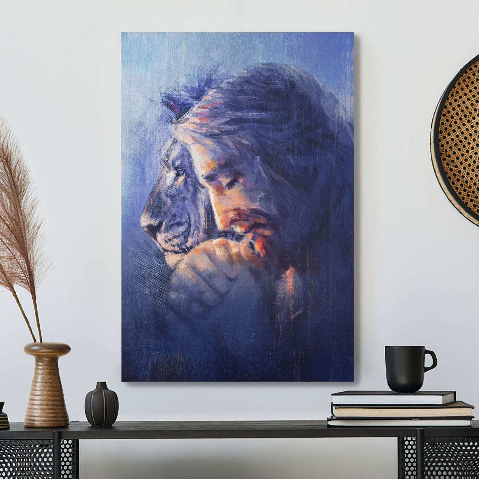 Amazing Lion And Jesus - Have Faith On Him - Bible Verse Canvas - Scripture Canvas Wall Art - Ciaocustom