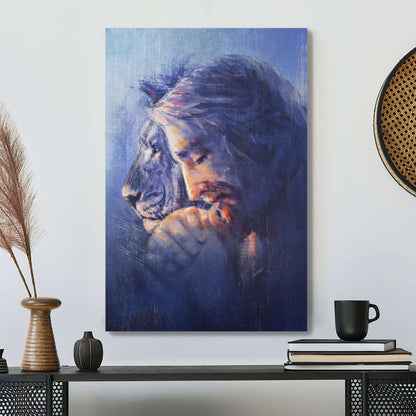 Amazing Lion And Jesus - Have Faith On Him - Bible Verse Canvas - Scripture Canvas Wall Art - Ciaocustom