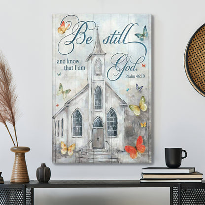 Butterfly - Be Still God And Know That I Am - Bible Verse Canvas Wall Art - Scripture Canvas - Ciaocustom