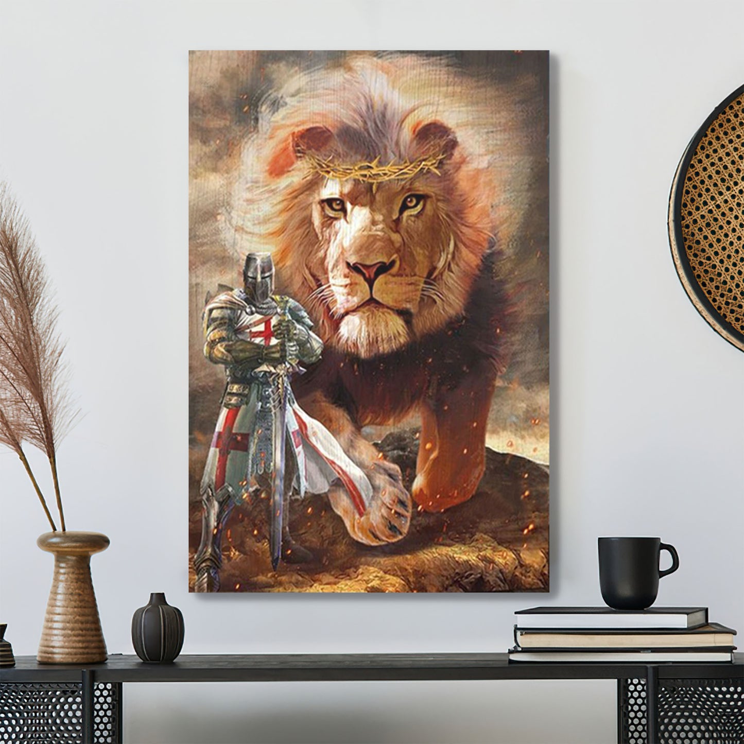 Lion Of Judah - Knight Of God Canvas - Bible Verse Canvas Wall Art - Scripture Canvas - Ciaocustom