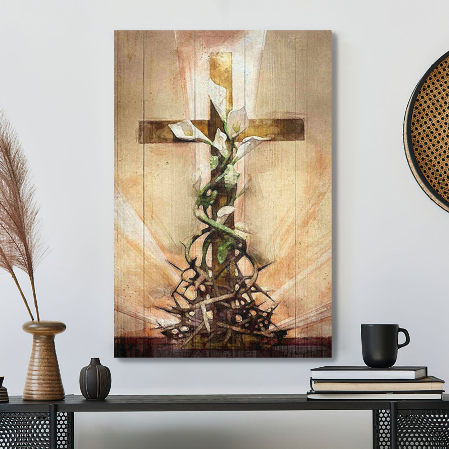 The Cross Surrounded - Bible Verse Canvas Wall Art - Scripture Canvas - Ciaocustom