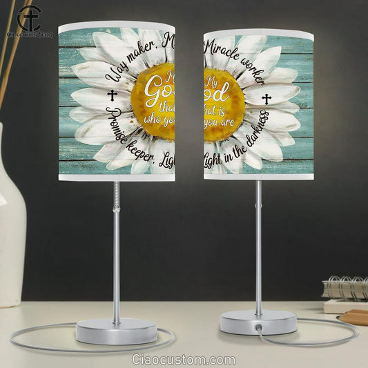 daisy My god that is who you are Table Lamp For Bedroom - Bible Verse Table Lamp - Religious Room Decor