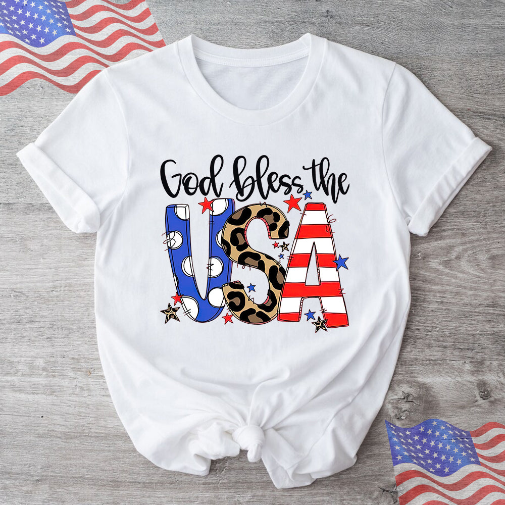 God Bless The USA T-Shirt - Christian Believe T-Shirt - Faith Shirt For Women - Ciaocustom