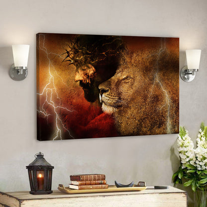 Jesus And Lion - Jesus Pictures - Christian Canvas Prints - Faith Canvas - Ciaocustom