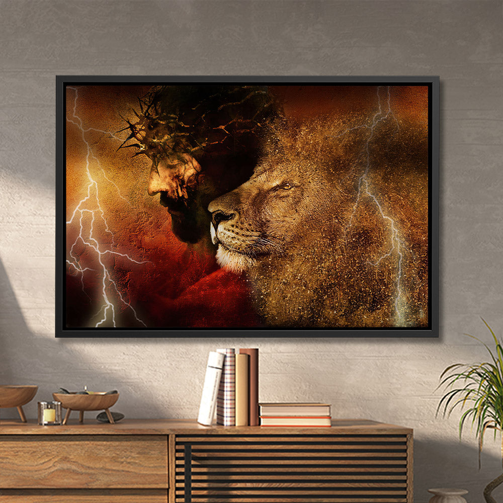 Lion Of Judah - Framed Canvas - Wall Art - Jesus Canvas - Christian Gift - Ciaocustom