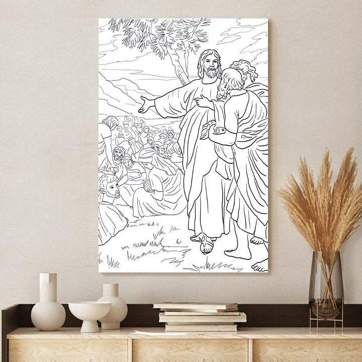 Jesus Feeds 4000 People Canvas Poster - Bible Verse Wall Art - Ciaocustom