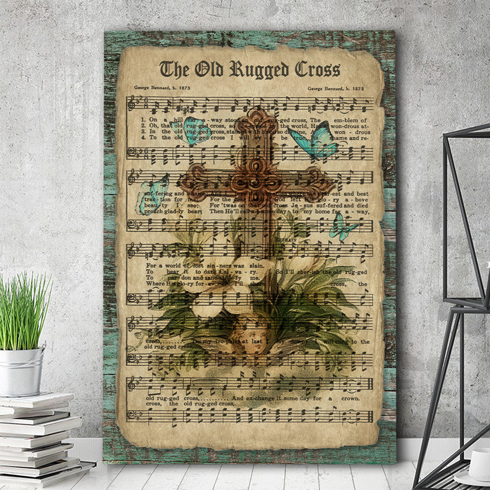 The Old Ruggeo Cross - Butterfly - Christian Canvas Prints - Faith Canvas - Bible Verse Canvas - Ciaocustom