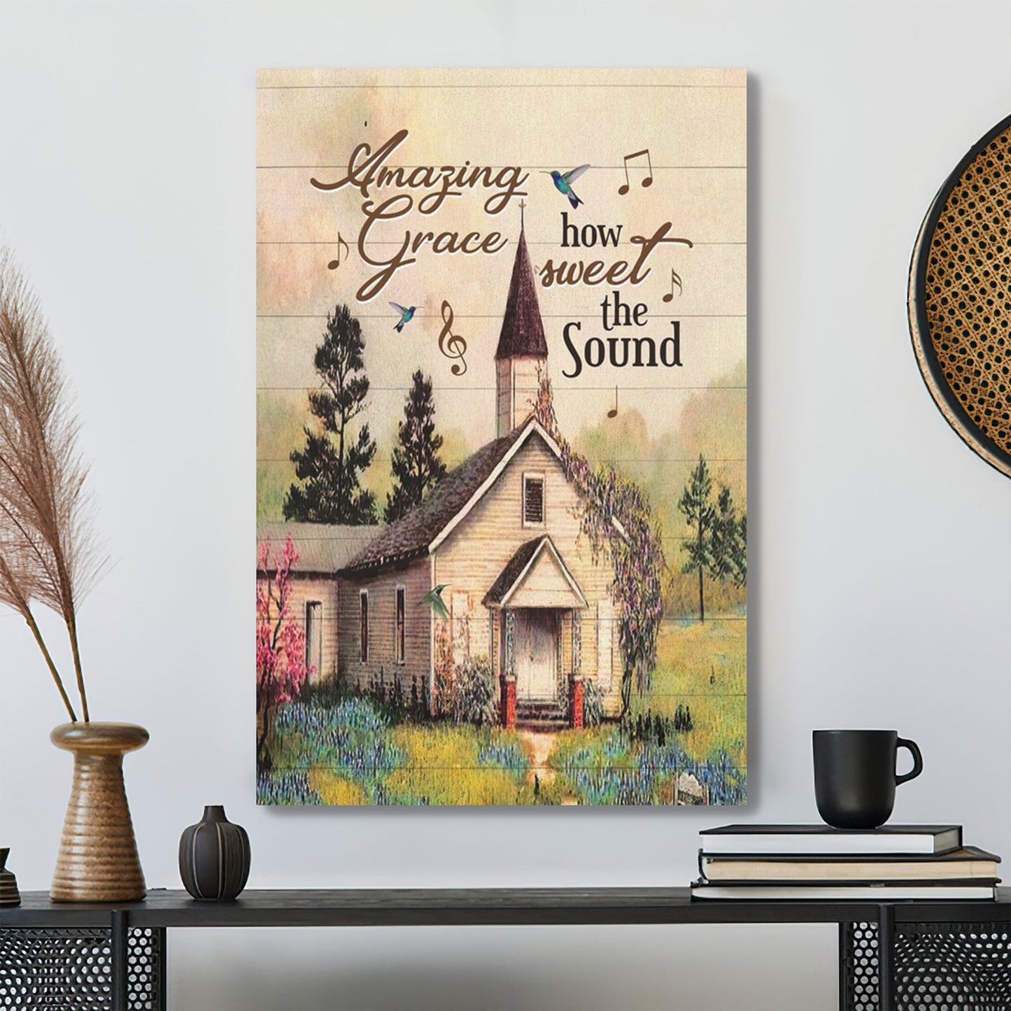 Bible Verse Canvas - Amazing Grace How Sweet The Sound Canvas Wall Art - Scripture Canvas Wall Art - Ciaocustom