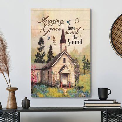 Bible Verse Canvas - Amazing Grace How Sweet The Sound Canvas Wall Art - Scripture Canvas Wall Art - Ciaocustom